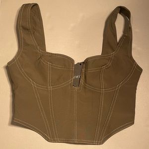 NWT White Fox olive green corset